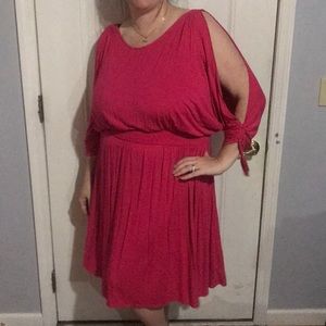 Pink Cold Shoulder Dress